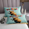 thumbnail image 3 of Erosebridal Cartoon Capybara Coverlet Set King,Happy Birthday Bedding Set,Kids Room Decorative,3-Piece, 3 of 5