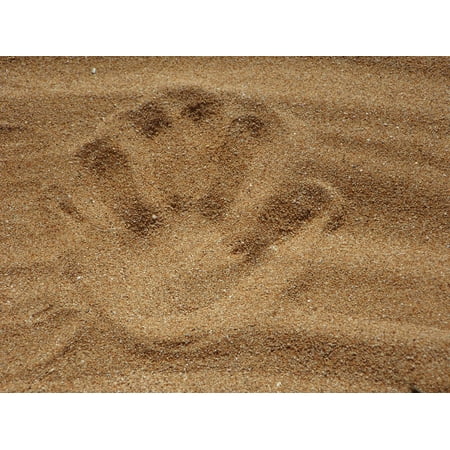 LAMINATED POSTER Beach Reprint Sand Handprint Hand Poster Print 24 x