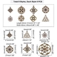 thumbnail image 2 of 8 Styles Knot Charms 48pcs Chinese Knot Cross Pendants Tibetan Yoga Flower Geometry Charms, 2 of 6
