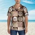 thumbnail image 4 of Retro Coffee Background Hawaiian Shirts For Men, Summer Short-Sleeve Relaxed-Fit Button-Down Shirts Large, 4 of 9