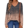 thumbnail image 4 of Fantaslook Womens Tops Dressy Casual Pleated Blouses V Neck Long Sleeve Shirts Fall Tunic Tops, 4 of 8