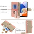 thumbnail image 2 of Dteck Crossbody Wallet Case for Samsung Galaxy A35 5G, Bicolor PU Leather Zipper Purse with Card Holder Mini Make-up Mirror for Women Girls,Folio Flip Phone Case with Magnetic Closure,Pink, 2 of 7