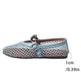 thumbnail image 4 of KEGIRLOM Women's Fashionable Casual Spring Metal Buckle Fishnet Round Head Vintage Breathable Flat Shoes Blue 7.5, 4 of 8