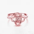 thumbnail image 3 of Womens Adjustable Silver Clover Open Ring: Electroplated, Personalized with Letters, Numbers, or Text, Exhibits a Unique Personality Style, 3 of 8