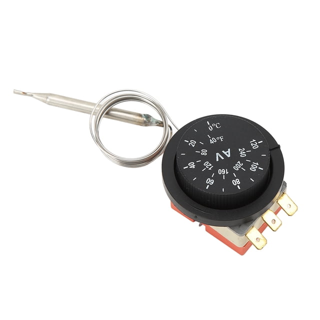 Car Radiator Temperature Controller Switch, Adjustable Electric Fan Thermostat Switch Metal Plastic 3 Pin 0-120°C For Automotive Radiator
