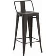 thumbnail image 4 of 26 inch Metal Bar Stools Set of 4 Modern Counter Height Stools with Backs Industrial Low Back Bar Chairs for Indoor Outdoor Matte Black, 4 of 20
