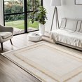 thumbnail image 4 of Cream Framed Area Rugs for Living Room Washable Rugs Boho Moroccan Area Rug Soft Neutral Geometric Bohemian Carpet Distressed Indoor Rug for Bedroom Dining Room Office Foldable Nonslip Rug, 4 of 9