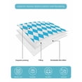 thumbnail image 5 of Quilts Full Size Bedding Set, Sky Blue Plaid Lightweight Quilted Comforter, Modern Minimalist Gingham Checkered Soft Reversible Bedspread Coverlet with Pillow Covers for All Season, 78" x 90", 5 of 7