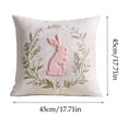 thumbnail image 3 of Embroidered Rabbits Mushrooms Cushion Cover, Decorative Pillowcase With Three-Dimensional Embroidery, for Living Room Sofa, Multi-color, 3 of 6