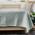 thumbnail image 4 of Gouchee Home Carson Queen Quilt Set – 3-Piece Mint Bedding Set, Stone-Washed Cotton with Wave Stitch Pattern, Soft All-Season Bedspread with Plush Fill & Matching Pillow Shams, 4 of 9