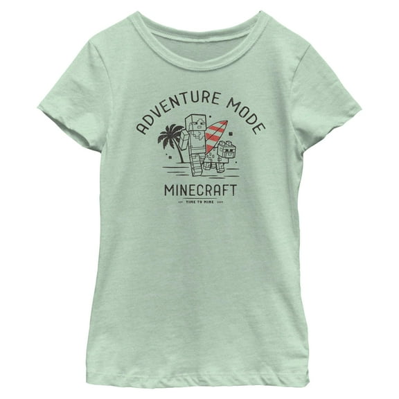 Girls Minecraft Alex and Wolf Adventure Mode T Shirt