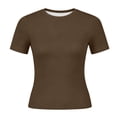 thumbnail image 4 of Womens Cotton T Shirts Basic Baby Tee Crop Tops Crewneck Slim Fit Short Sleeves Tee Summer Cute Clothes 2026, 4 of 5