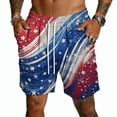 thumbnail image 3 of Havenx Men's American 250th Anniversary Shorts Drawstring American Flag Design Shorts with Pockets Elastic Waist Swim Trunks Patriotic We the People 1776 Workout Clothing,Royal Blue L, 3 of 5