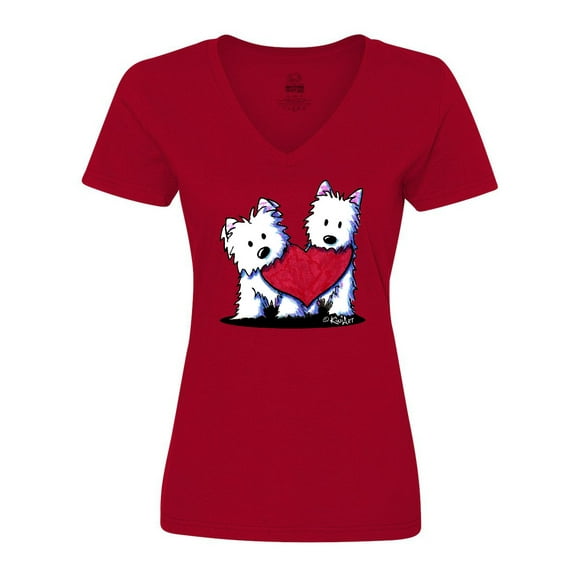 Inktastic Valentine Westie Duo Women's V-Neck T-Shirt