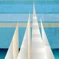 thumbnail image 2 of Meneely, Dan 26x26 Gold Ornate Wood Framed with Double Matting Museum Art Print Titled - Main Sail Harbor I, 2 of 4