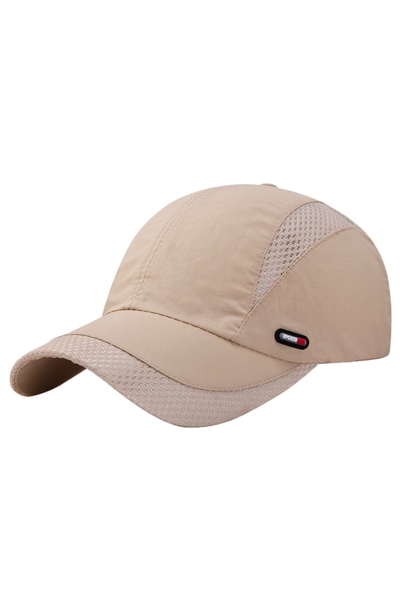 Baseball Cap Hats for Women, UV Protection Adjustable Hat Breathable Eyelets Summer Sun Hat Breathable Summer Sun Visor Cap Fashion Simple Hat, Beige