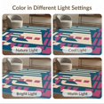 thumbnail image 7 of ODIKA 2'x3' Navy Blue Pink Cream Geometric Abstract Washable Accent Rug Modern Architectural Blocks Stripes Curved Mid Century Style for Bedroom, Nursery, RV, Pet Friendly, Bedside Mat, 7 of 7