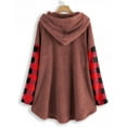 thumbnail image 4 of Dressy Tops Women Long Sleeve Plus Size Tops Women Casual Solid Color Plush Button Long Sleeve Hooded Plush Coat Top, 4 of 4