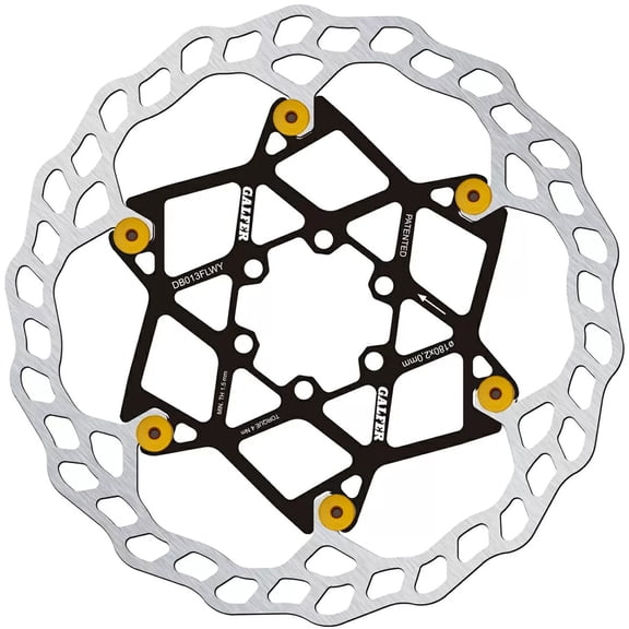 Galfer Floating Wave Disc Brake Rotor - 180mm x 2.0mm, 6-Bolt, Yellow