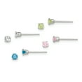 thumbnail image 1 of Boucles d'Oreilles Clous en Argent Sterling 925 4 Pcs Cristaux Post, 1 of 6