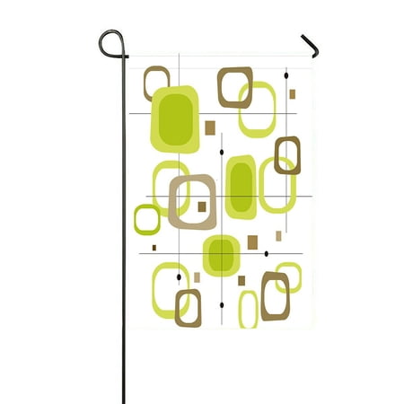 ECZJNT Retro Lime Green Brown Squares Spot Outdoor Flag Home Party Garden Decor 12x18 Inch