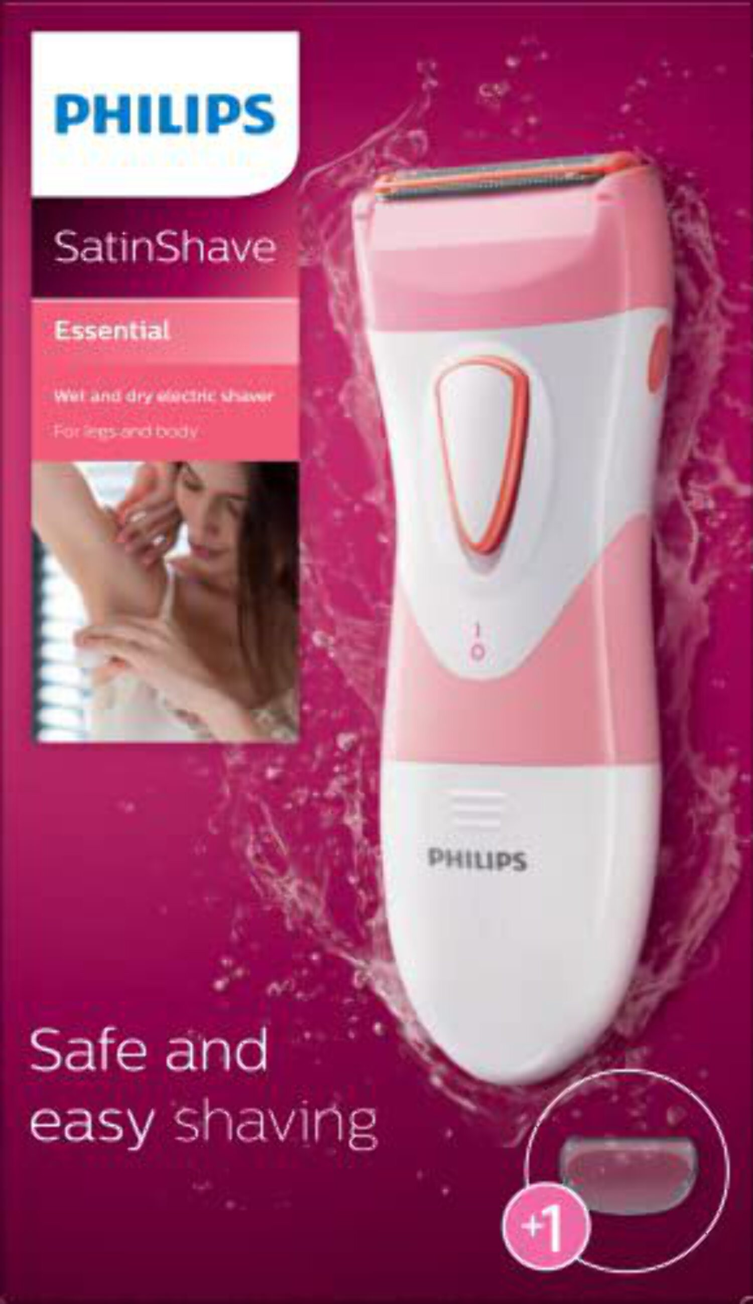 Philips SatinShave Essential Women's Electric Shaver for Legs, Cordless Wet and Dry Use (HP6306) - image 3 of 7