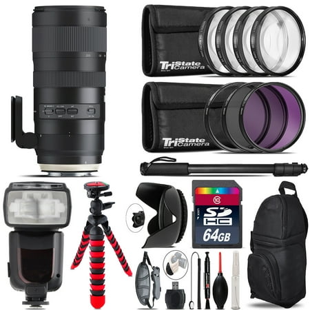 Tamron 70-200mm G2  for Canon + Professional Flash & More - 64GB Accessory