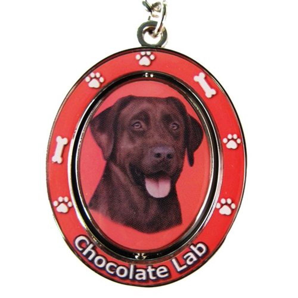E&S Pets E&S Pets Chocolate Lab Double Sided Spinning Key Chain, KC