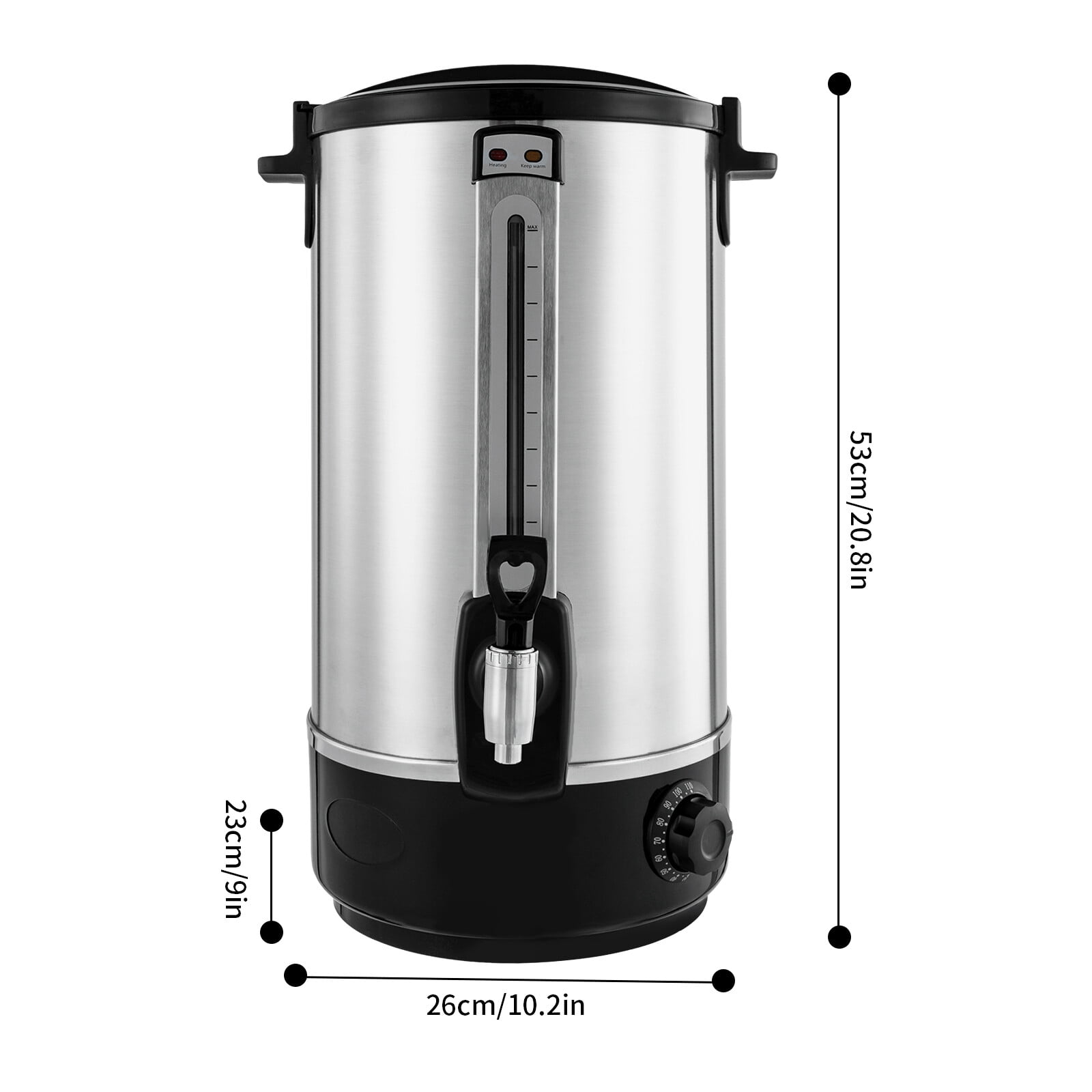 Commercial 4-Gallon Electric Hot Water Boiler, 2200W Stainless Steel Water Heater with Adjustable Thermostat & Insulated Double Layer – Perfect for Office, Events, Cafes & Catering