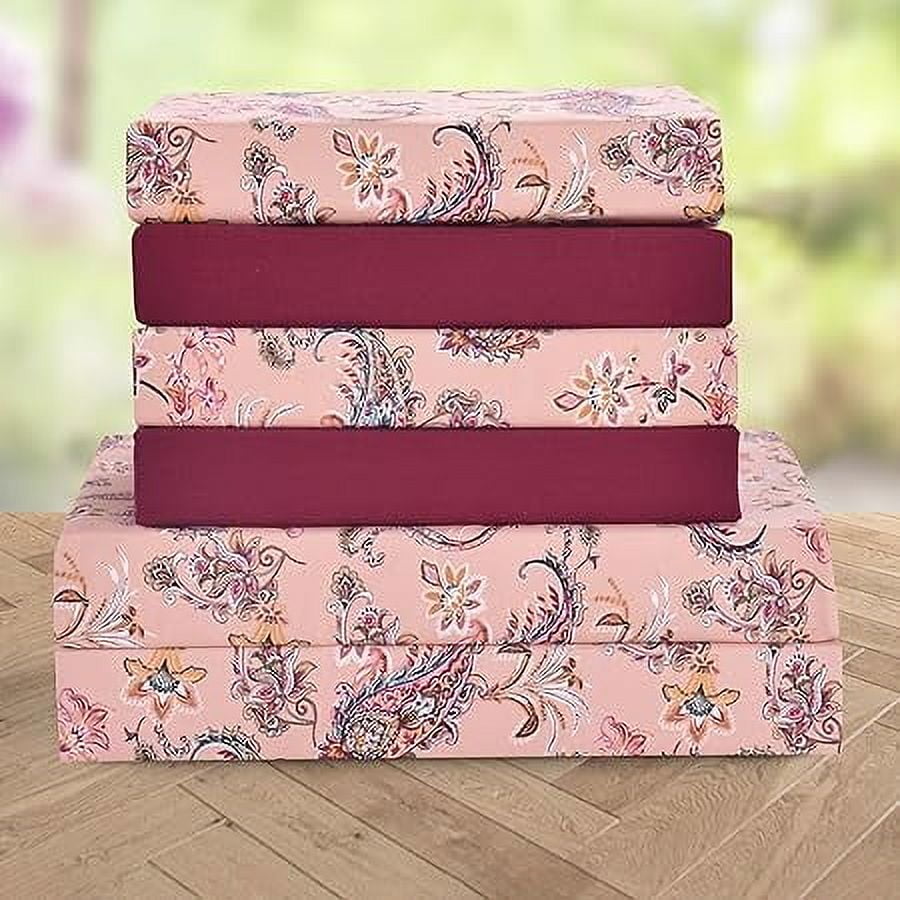 Elegant Comfort Luxury 1500 Series Soft Bed Sheets Paisley Pattern - Wrinkle & Fade Resistant, 6-Piece Set, King, Paisley Coral