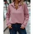 thumbnail image 4 of Autumn Comfortable Loose Snake Bone Pattern Solid Color Stand Collar Women's Sweater, 4 of 10