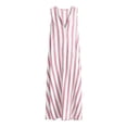 thumbnail image 7 of Eawtki Women's V Neck Sleeveless Maxi Dress Vertical Stripes Loose Fit Casual Summer Linen Blend Beach Cover Up Dress, 7 of 7