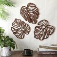 thumbnail image 2 of Nvzi 3 Pcs Wooden Palm Leaves Wall Art Tropical Leaf Wall Art Boho Plant Wall Decor for Living Room Kitchen Bedroom Vintage Plaque (Brown), 2 of 4