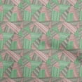 thumbnail image 1 of oneOone Silk Tabby Green Fabric Tribal Sewing Craft Projects Fabric Prints By Yard 42 Inch Wide, 1 of 4
