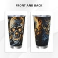 thumbnail image 3 of Bingfone Fiery Skull Trio for 20 Oz Stainless Steel Travel Mug Double Wall Water Coffee Cup for Home,Office, Outdoor Works Great for Ice Drinks and Hot Beverage-Without Straw, 3 of 8
