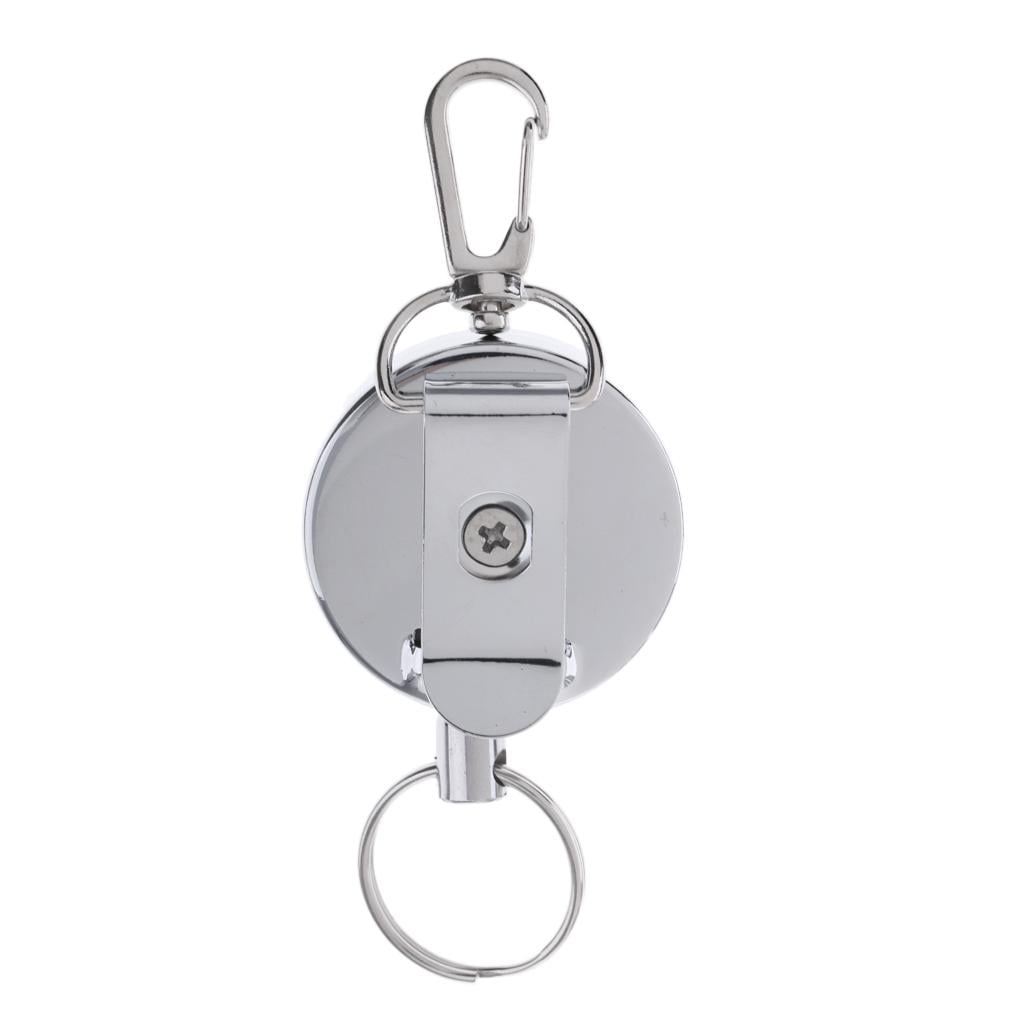 Retractable Key Chain Badge Holder Steel Belt Clip
