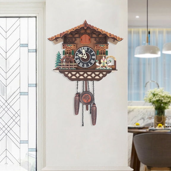 Compact MDF Cuckoo Clock, Cute and Fun Timepiece with Opening Bird Wings, Ideal for Living Room, Bedroom, or Office Decor