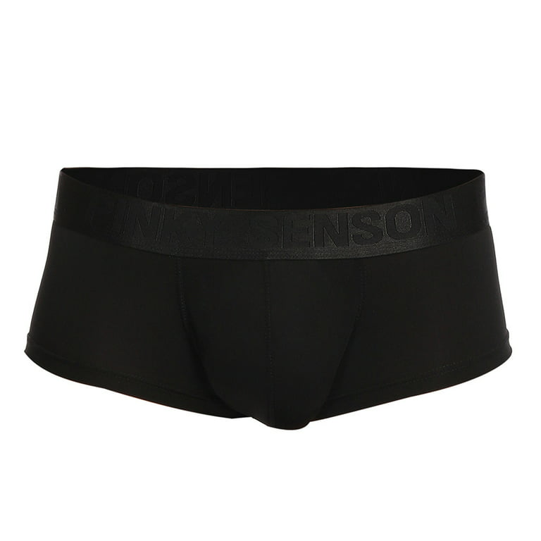 zuwimk Mens Underwear,Mens Underwear Dual Pouch Trunks Separate Pouches  Boxer Briefs Black,M 