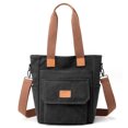 thumbnail image 1 of Bolso de lona para mujer, bolso bandolera vintage, bolso de mano pequeño, bolso de trabajo con asa superior y múltiples bolsillos, 1 of 8