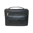 thumbnail image 1 of CTM® Leather Bible Cover Case with Zippered Pockets and Handle, 1 of 3