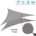 thumbnail image 3 of Vela de sombra triangular de 5 x 5 x 5 m, resistente al agua y a los rayos UV, apta para jardín, terraza, balcón, gris, 3 of 5