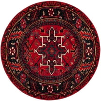 SAFAVIEH Vintage Hamadan Dania Oriental Area Rug, Red/Multi, 3' x 3' Round