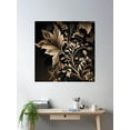 thumbnail image 2 of Black And Beige Abstract Foliage Design Poster Wall Art, Modern Wall Decor For Living Room Bedroom, 24x24 UNFRAMED, 2 of 3
