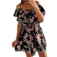 thumbnail image 1 of Blusa con volantes con estampado casual de verano Dress HUOGUO para mujer, 1 of 5