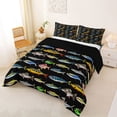thumbnail image 2 of Erosebridal Colorful Fish Queen Comforter Set, Lake House Fishing Bedding Comforter Set, Black Reversible, 1 Comforter and 2 Pillowcases, 2 of 6