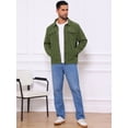 thumbnail image 2 of DARING DIVA Solid Color Long Sleeve Button Corduroy Trucker Jacket L Green, 2 of 7