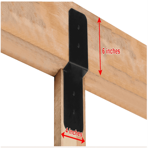 Z-Shaped Metal Column Beam Connector Heavy Beam Bracket Fixer Deck Joist Bracket is Used for Wooden Arbor