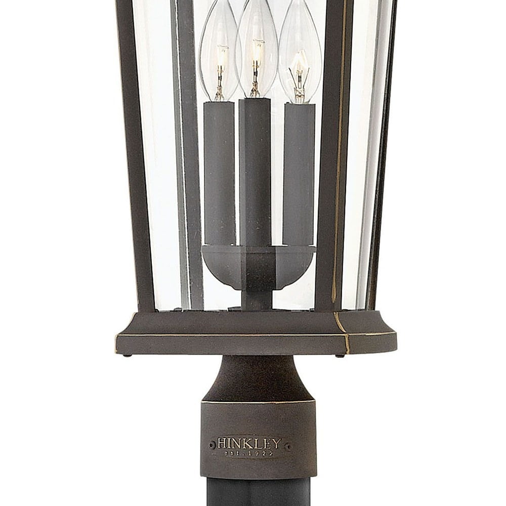 3 Light Large Outdoor Low Voltage Post Top or Pier Mount Lantern in Traditional Style 10 inches Wide By 22.75 inches High-Oil Rubbed Bronze Finish-E12