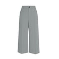 thumbnail image 2 of 3/4 Length Work Trousers for Women Plain Comfy Elegant Slim Office Smart Stretch Suit Pants with Pockets Straight Leg Bootcut Yoga Palazzo High Waisted Business Workout Capri Pants, 2 of 9