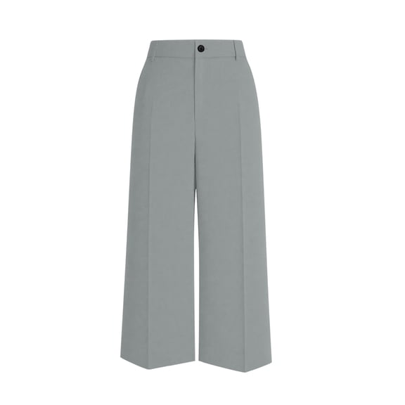 Dxzfnsa Pants for Women Summer Womens High Waisted Cropped Wide Leg Trousers Stretchy Solid Color Straight Pants Trousers with Pockets